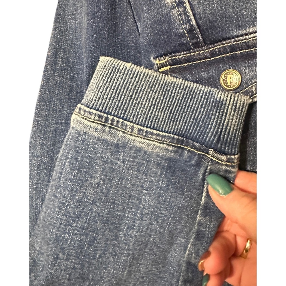 Denim Jacket Finding Foxtale Girls Size 10 Blue Puff Shoulder Button NWT - Picture 5 of 9